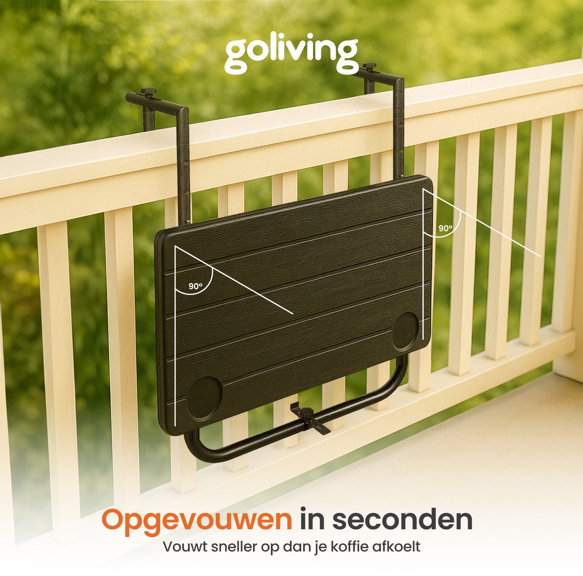 Goliving inklapbare balkontafel 60 x 40 cm thumbnail 7