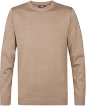 Petrol Industries Heren Fijngebreide Trui - Regular Fit - Ronde Hals - Truien Heren - Pullover - Bruin - Maat XXXL