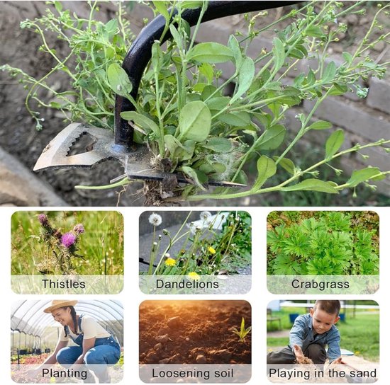 SNQ Onkruidwieder - Handmatige tuinwieder - met rubberen handgreep - voor grondbewerking, groenteplanten, wieden van SNQ — afbeelding 4