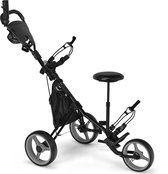 COSTWAY Golftrolley, golftrolley, golftrolley, golfwagen, inklapbaar, golfcaddy golf push cart van aluminium, golfcaddy met parapluhouder, T-stukhouder en opbergtas