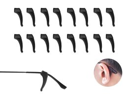 8 Paar Siliconen Anti-Slip Oorhaakjes - Zacht - Brilhaakjes - Antislip Pootjes - Siliconen - Bescherm je Bril - Voor volwassenen, senioren en kinderen - Voor gewone brillen, zonnebrillen, leesbrillen - Zwart