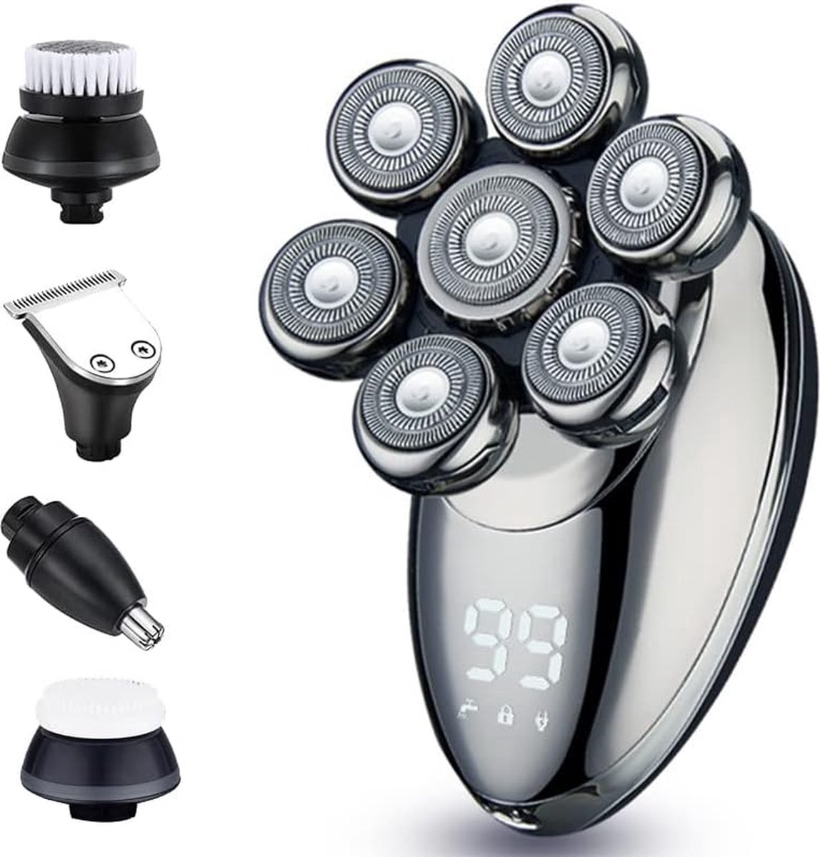 5-in-1 Hoofd Scheerapparaat Mannen Elektrisch - Zilver - Product - €35,00