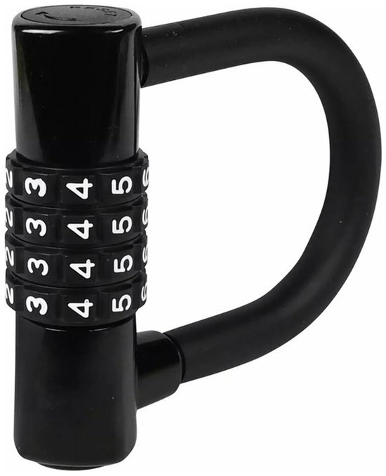 Stahlex superlock fiets beugelslot/cijferslot - zwart - staal - 9,7 x 10,4 cm - Fietsslot/scooter/motorslot van Stahlex — afbeelding 2