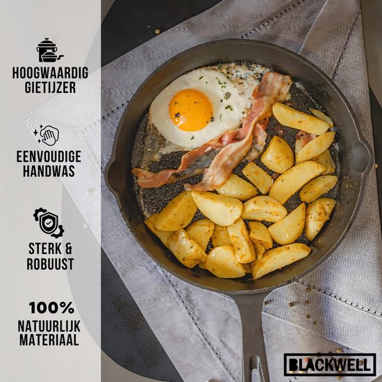 Blackwell Koekenpan Gietijzer - Skillet - ø 20 cm - zonder anti-aanbaklaag