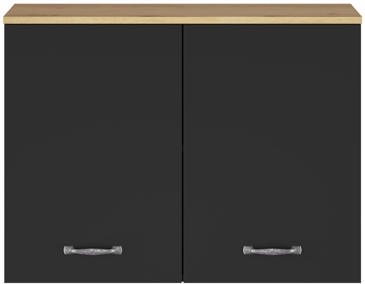 Bovenkast Keuken Manchester | 80 X 32 X 60 Cm | Helvezia Oak-design - Gautier - Gami - Keuken Bovenkast - Zwart - MDF