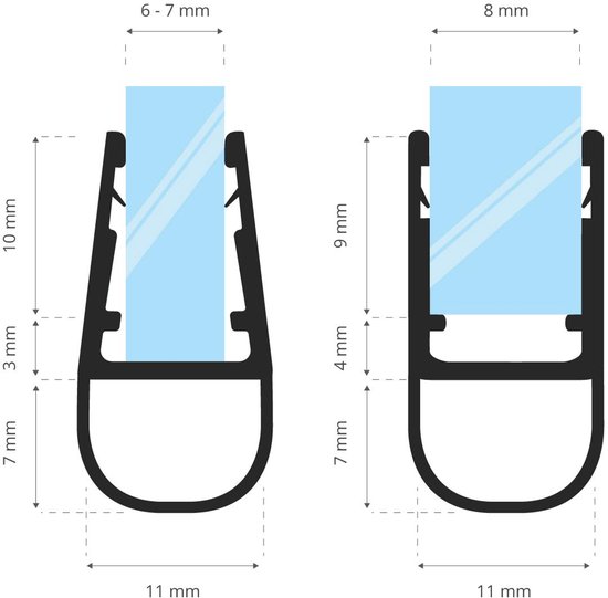 STEIGNER douchestrip, 200cm, glasdikte 6/7/ 8 mm, recht STEIGNER douchestrip, 200cm, glasdikte 6/7/ 8 mm, recht