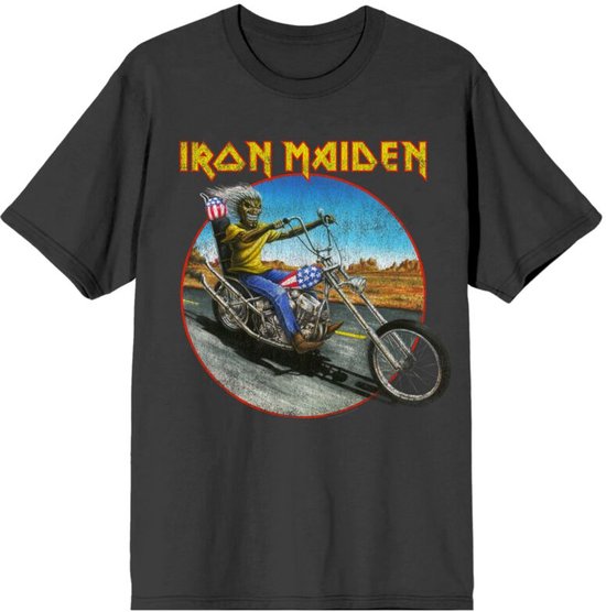 Iron Maiden Road Biker Heren T-shirt - houtskool - M