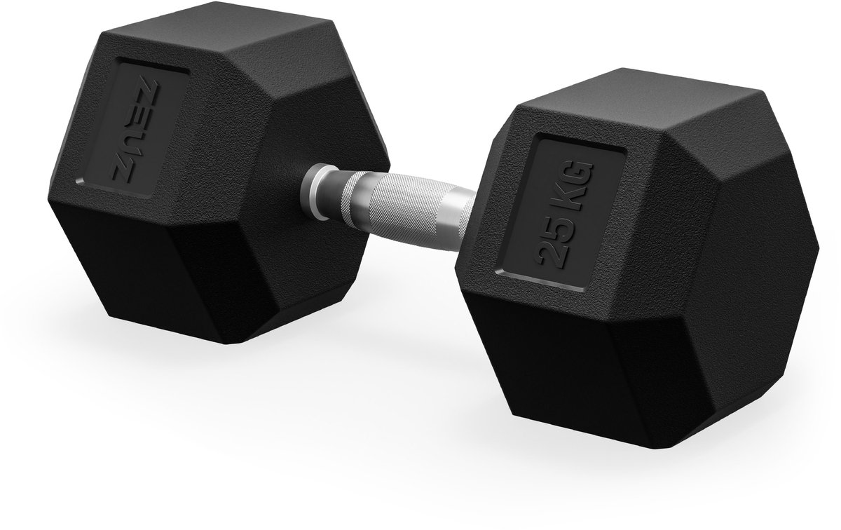 ZEUZ® Hexa Dumbbell 1 Stuk 25 KG – Hexagon Gewichten – Crossfit Fitness & Krachttraining