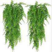 Plante artificielle - Fausse plante à grandes feuilles - Décoration pour Fougères suspendues artificielles - Décoration de Lierre en plastique - Pour l'intérieur et l'extérieur - Salon/Balcon/Chambre - Lot de 2