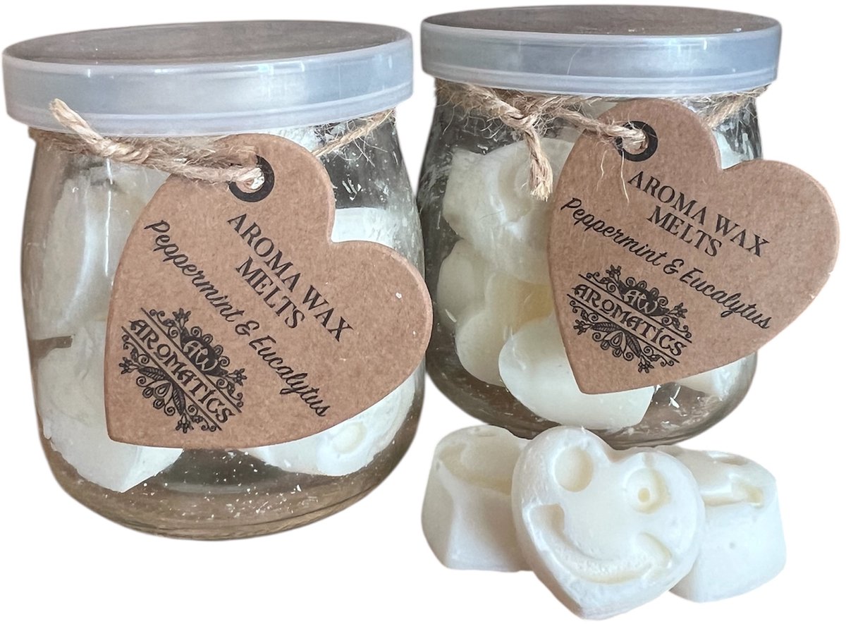 2x Aroma Soya was melts - waxmelt - pepermunt - eucalyptus - 30 stuks