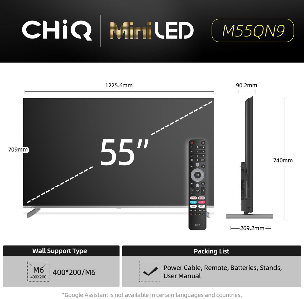 CHiQ M55QN9G Smart TV 55 Inch 4K Mini LED QLED - afbeelding 3
