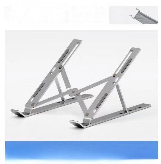 AiTodos® Laptop Stand, Antislip, 6 Hoogteverstellingen, Aluminiumlegering, Opvouwbaar en Draagbaar, Ventilatie en Warmteafvoer, Support Laptop, Notebook Holder, Notebook Stand