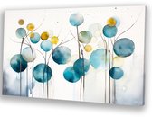 Abstracte bomen in aquarel - Aquarel schilderijen canvas - Canvas bomen - Abstracte kunst - Modern schilderij - Slaapkamer accessoires - Canvas 70x50 cm