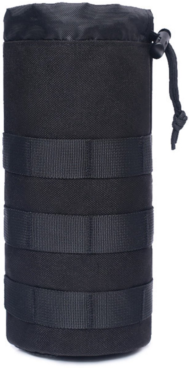 Tactische Molle Waterfles Tas Pouch Houder zwart -Outdoor Reizen Camping Wandelen Fietsen Vissen Jacht Waterfles Waterkoker Carrier