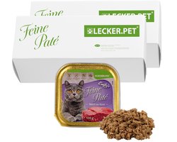 34 x 100 g Lecker.Pet® Emily's Feine Paté Rijk aan Rund Nat Kattenvoer Complete voeding