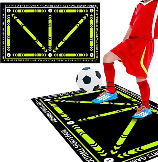 KOYPEM Voetbal trainingsmat, Dribble Silent Sports Auxiliary Props, Voetbal deurmat antislip tapijt voor hoek voetbalveld grond, training tempo bal controle speler apparatuur, zwart KOYPEM Voetbal trainingsmat, Dribble Silent Sports Auxiliary Props, Voetbal deurmat antislip tapijt voor hoek voetbalveld grond, training tempo bal controle speler apparatuur, zwart