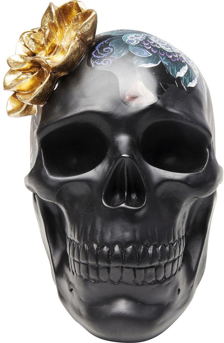 Kare Decofiguur Flower Skull