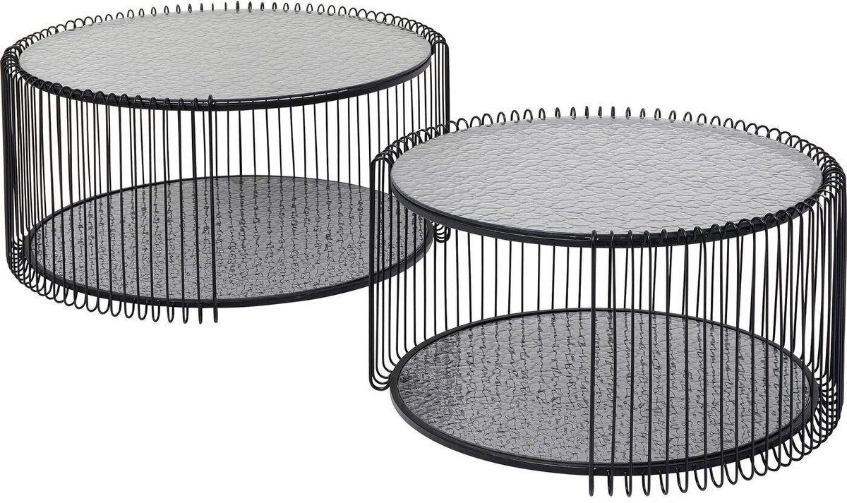 Kare Design Salontafel Wire Double Bubble zwart (2/Set) Kare Design