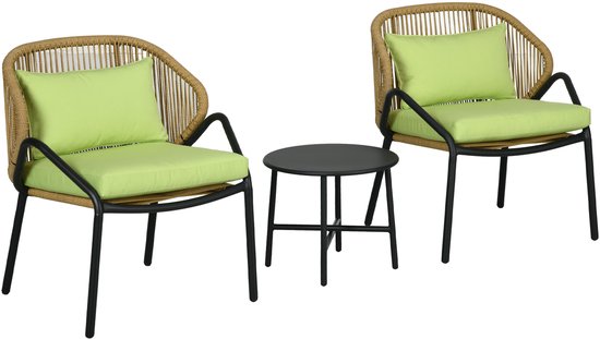 vidaXL Tuinset 3-delig - Poly Rattan - Grijs - Tuinsets - Tuinset 2 Personen