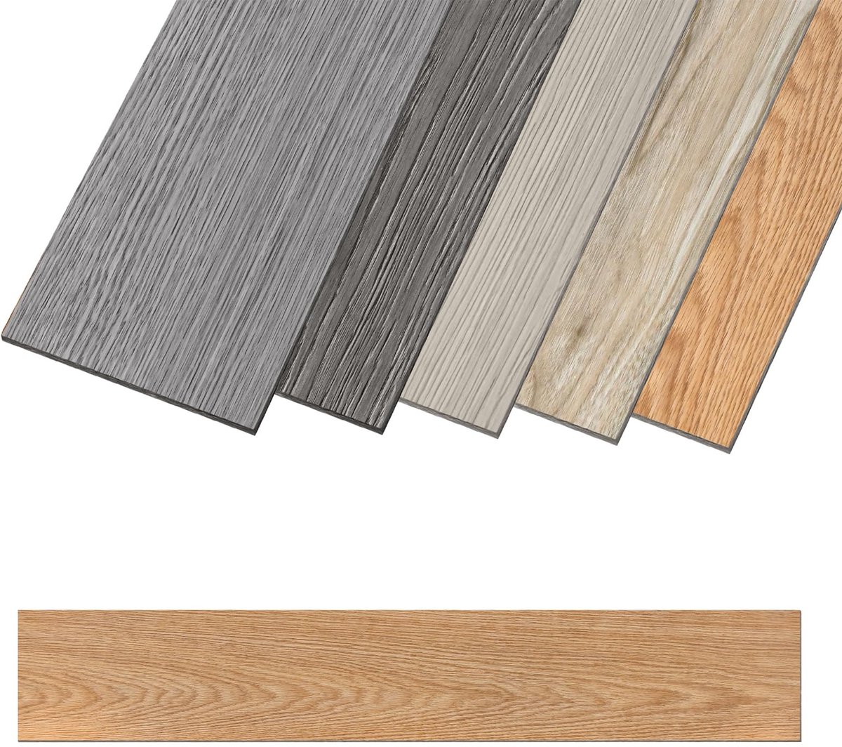 PVC laminaat zelfklevend set (18 Stuks, 2,51m²) Waterdicht & Anti - Ritsel voor Keuken, Woonkamer en Balkon, Bruine eik