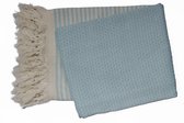PHLOX Hamamdoek 100 x 200 cm, saunadoek, strandhanddoek, yogadoek en spa-doek, zacht, lichtgewicht, groot, Oeko-Tex gecertificeerd 100% katoen - turquoise aqua