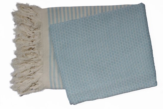 PHLOX Hamamdoek 100 x 200 cm, saunadoek, strandhanddoek, yogadoek en spa-doek, zacht, lichtgewicht, groot, Oeko-Tex gecertificeerd 100% katoen - turquoise aqua