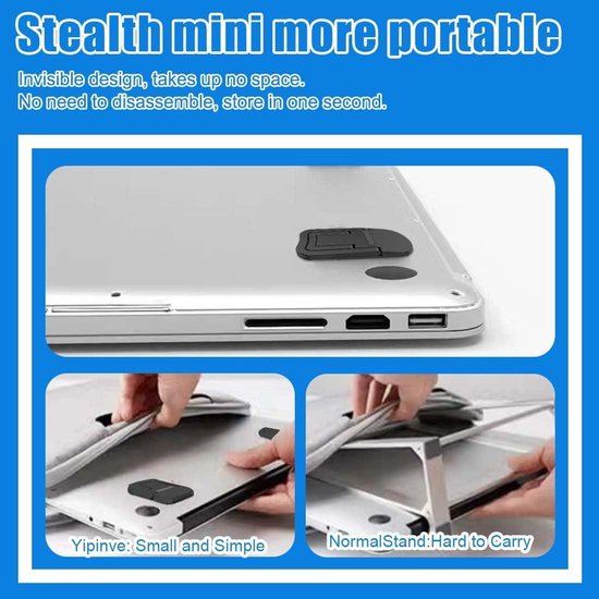 nediea Laptop koelpads, draagbare kleine laptop koelstandaard magnetische bal, mini-laptop kantelbare houder compatibel met tablet, Macbook, toetsenbord en 11-17 inch laptops