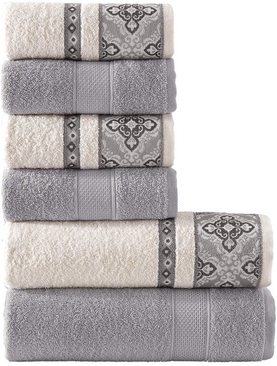 Brielle Handdoekenset van 100% katoen, set van 10 gastendoekjes, 30 x 50 cm, katoen, zeer absorberende gastendoekjes voor de badkamer, gastendoekje in hotel- en spa-kwaliteit, verpakking van 10, wit