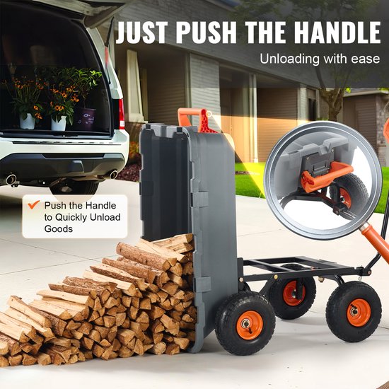 Tuinkar, 360kg Capaciteit - Polystaal Frame - Omkeerbare Handgreep met 25cm Banden van Draper — afbeelding 4
