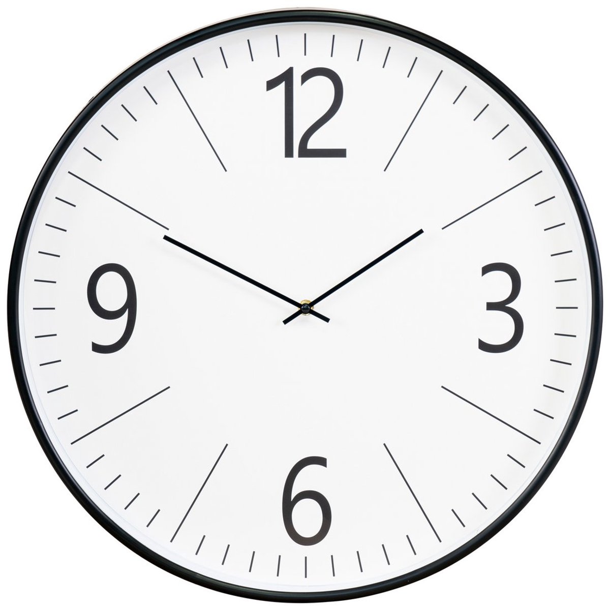 Biel Wall Clock - Silent Movement Clock - Stille wandklok - Zorgt voor een vreedzame omgeving - Ø51cm x 5 cm - zwart/wit klassiek ontwerp