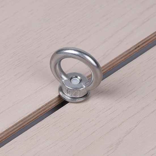 8 stuks ringmoeren M6, roestvrij stalen oogschroef, oogschroef, ringschroef voor het bevestigen van hangende ornamenten, bloempotten, schommelstandaard enz