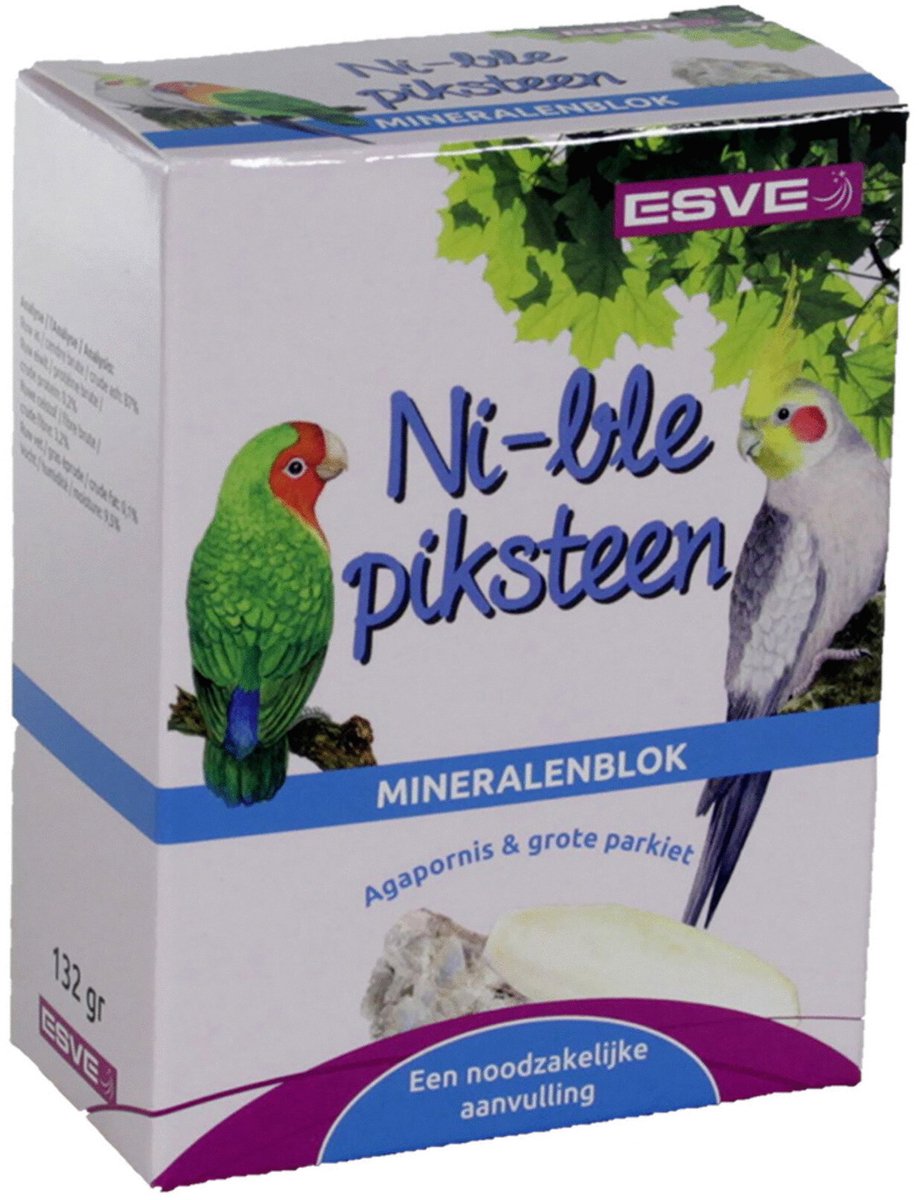 Esve Ni-Ble Piksteen Agapornis&Grote Parkiet - Vogelsupplement - Wit