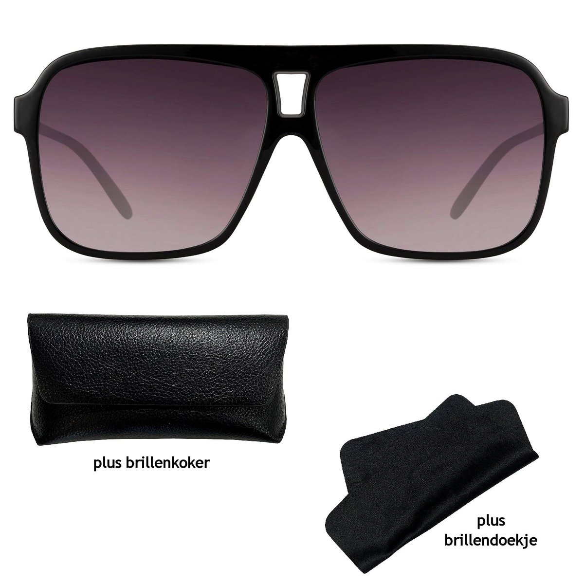 CL Sunshades Boris - Heren Zonnebril - Geleverd in stevige Brillenkoker - Zwart