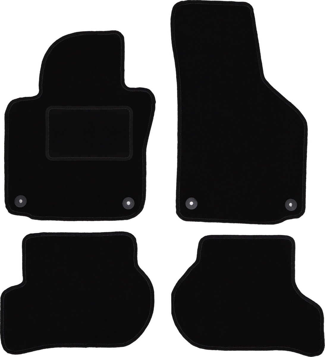 Zwarte veloursmatten voor: Skoda Octavia II stationwagen, liftback (2004-2013)