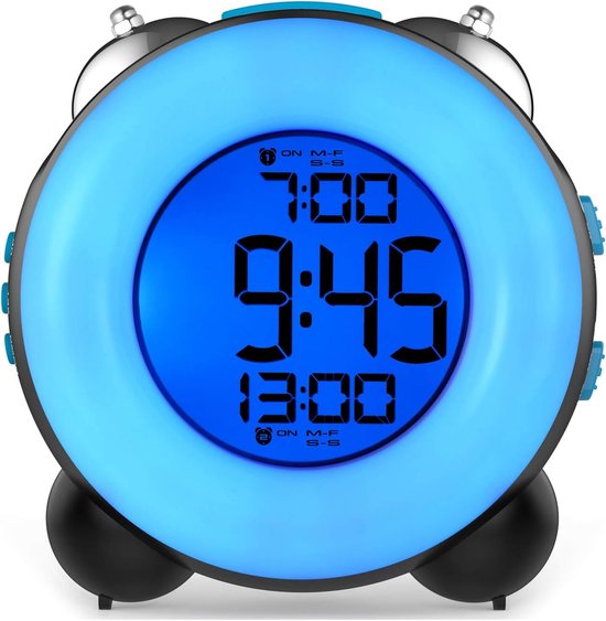 Luide wekker – dubbel alarm – snooze – nachtlampje