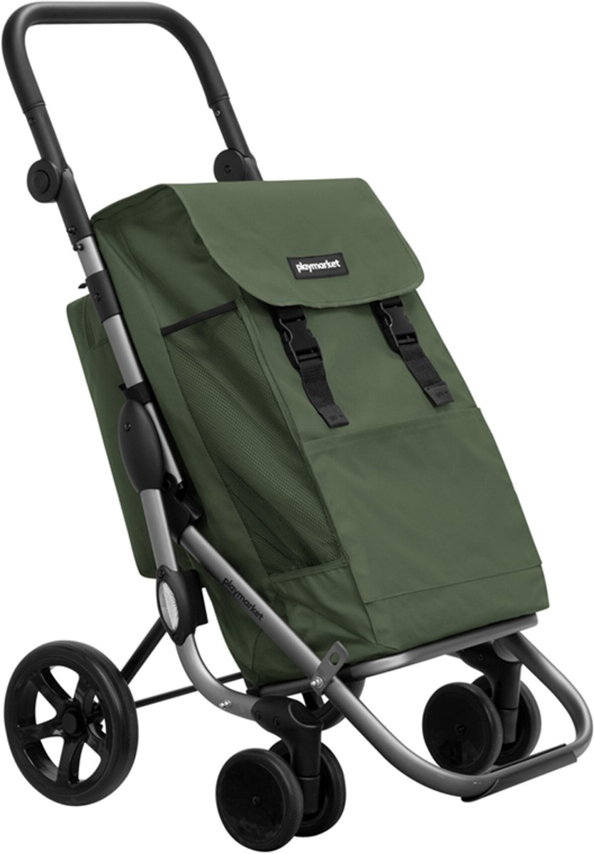 Playmarket Go Plus Boodschappentrolley - 2 Wiel - Boodschappenwagen - Groen