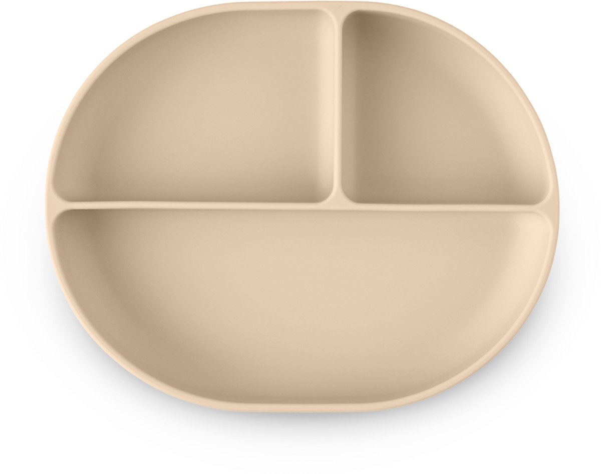 Petite&Mars | Siliconen Bord met verdeelvakken ovaal Desert Sand