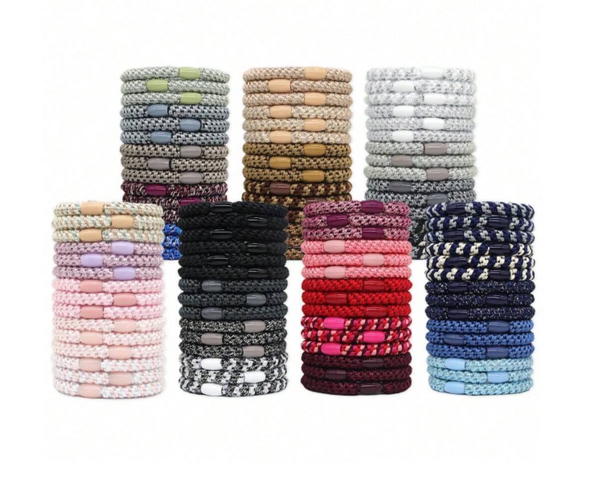 15 x Knekkie Haarelastiekjes met Kraaltje – Gevlochten Elastiek & Armband - Zwarte Stijl — cadeau in Mode & Accessoires - foto 4