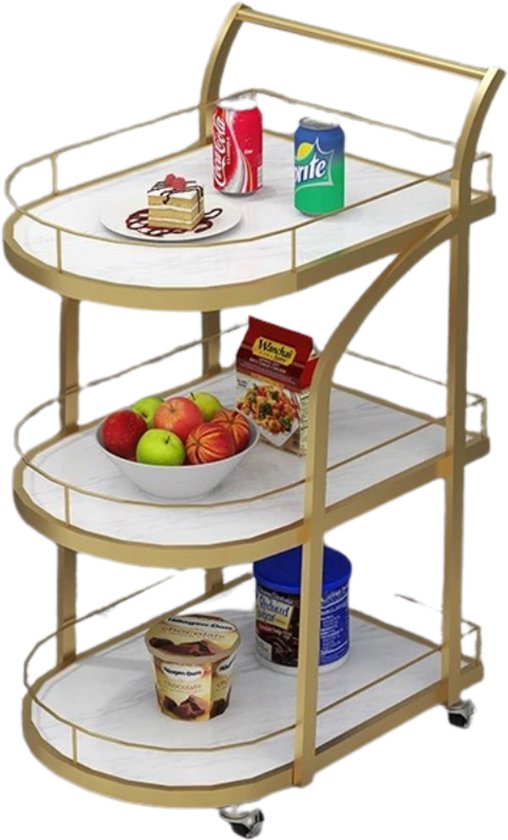 Kamyra® Industriële Keukentrolley op Wieltjes - Trolley, Serveerwagen Kamyra® Industriële Keukentrolley op Wieltjes - Trolley, Serveerwagen