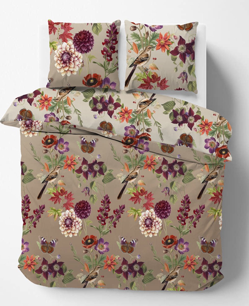 iSleep Dekbedovertrek Lydia - Tweepersoons - 200x200/220 cm - Zand