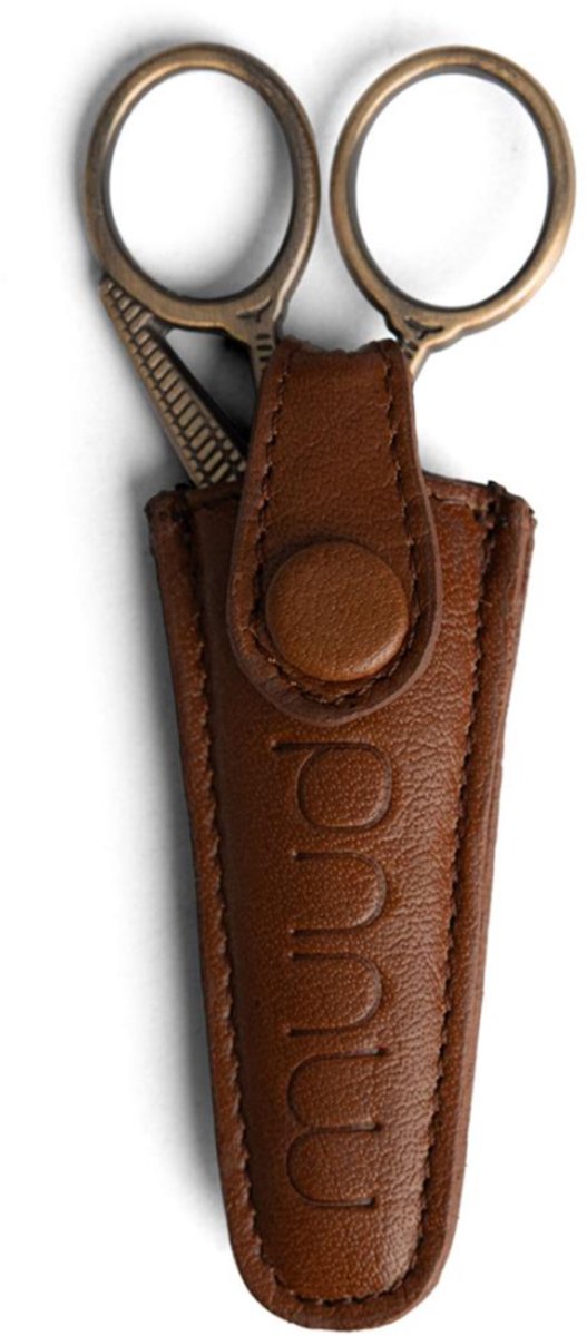 MUUD Espoo.Handgemaakt leren etui voor schaar 3.5x2x8cm
