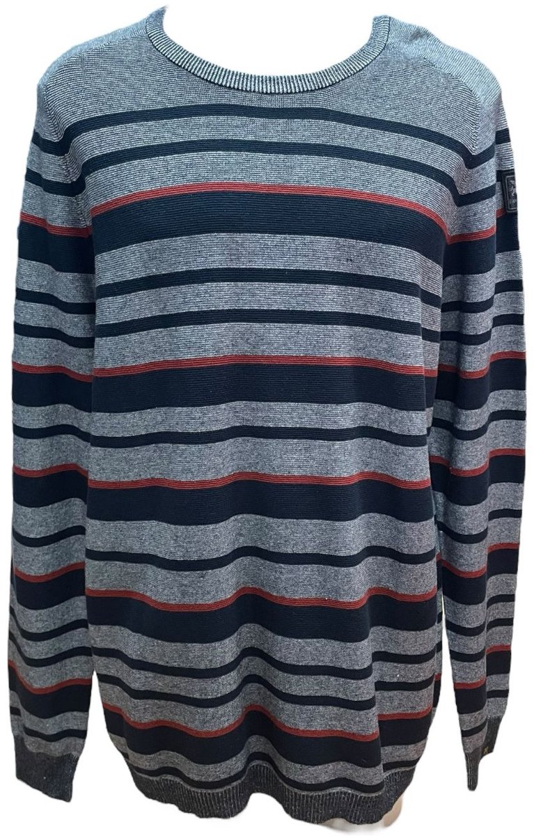 Vanguard Trui - Donkerblauw / Grijs / Rood - Maat XXL