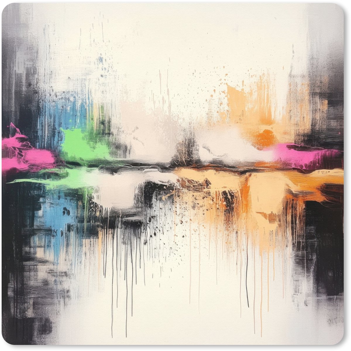 Muismat XXL 50x50 cm - Bureau onderlegger - Bureau mat Abstract - Kleurexplosie - Landschap - Bureaumat - Gaming mousepad xl - Bureaulegger groot - Computer deskmat
