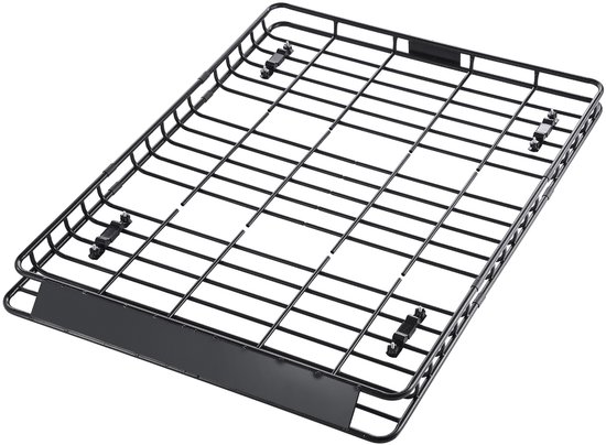 Galerie de toit universelle pour voitures (1 630 x 1 270 x 105 mm) en alliage d'acier inoxydable avec filet à bagages (capacité de charge maximale : 68 kg), idéale pour SUV et camions.