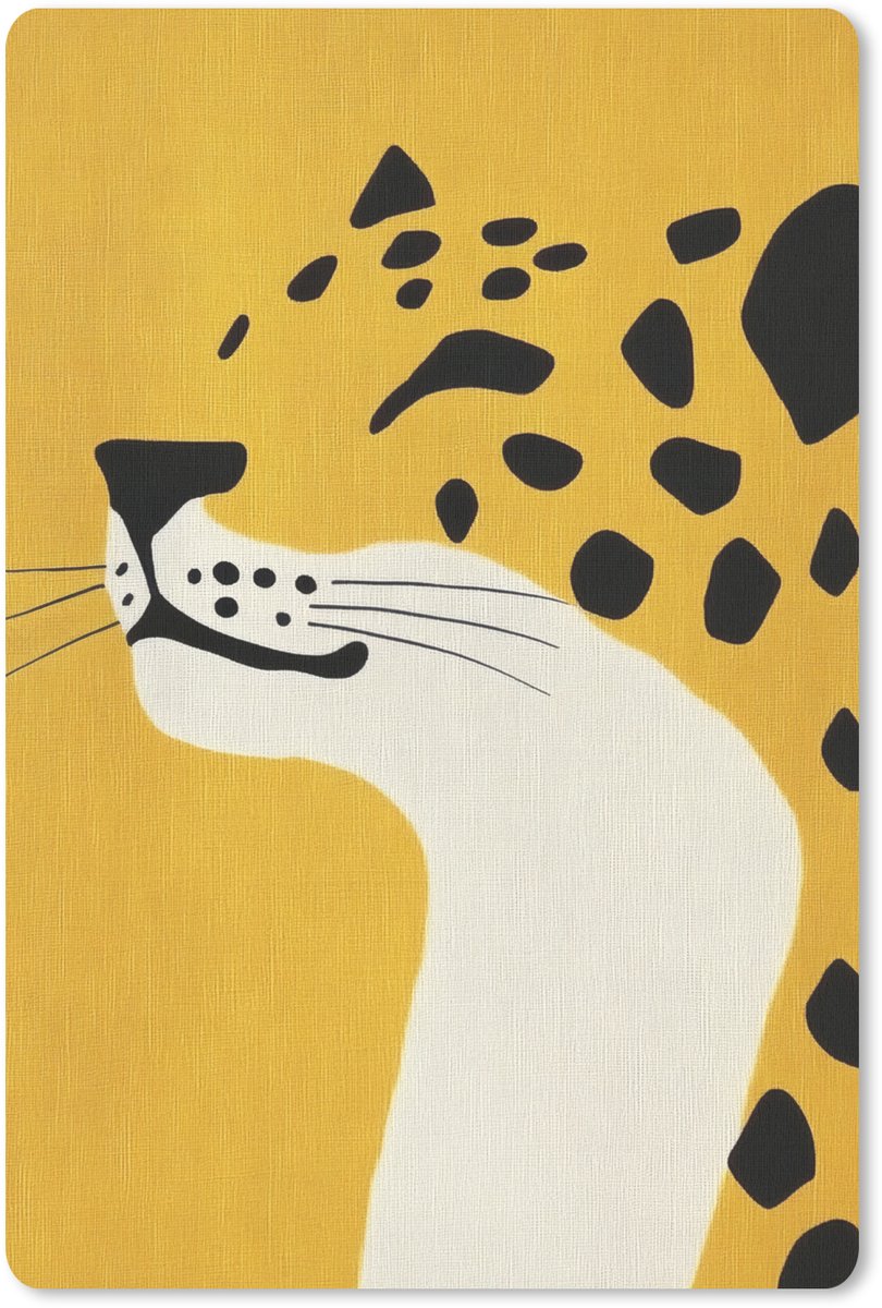 Muismat 18x27 cm - Mousepad Cheetah - Illustratie - Geel - Muismatten