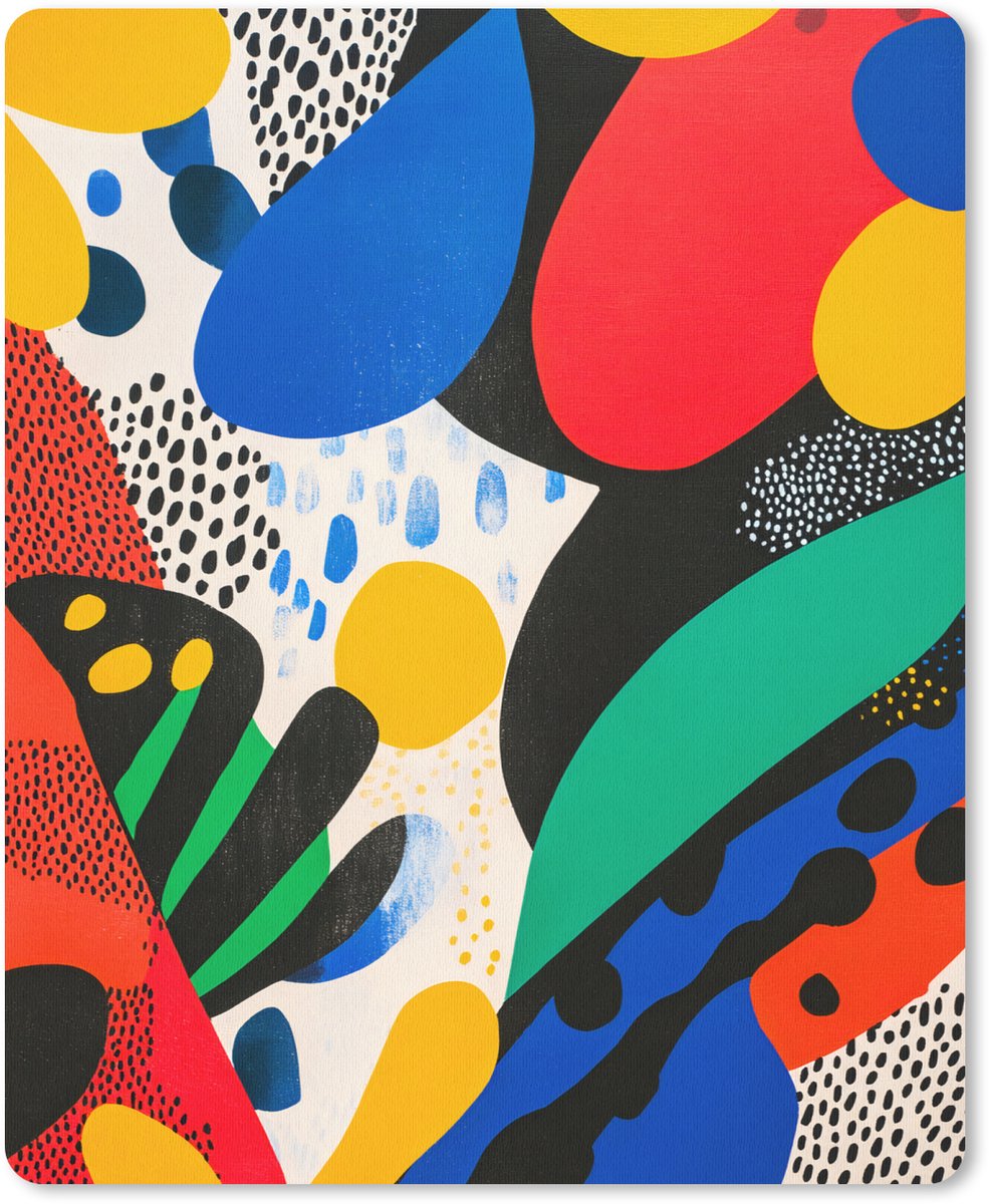 Muismat 19x23 cm - Mousepad Abstract - Planten - Vormen - Kleurrijk - Muismatten