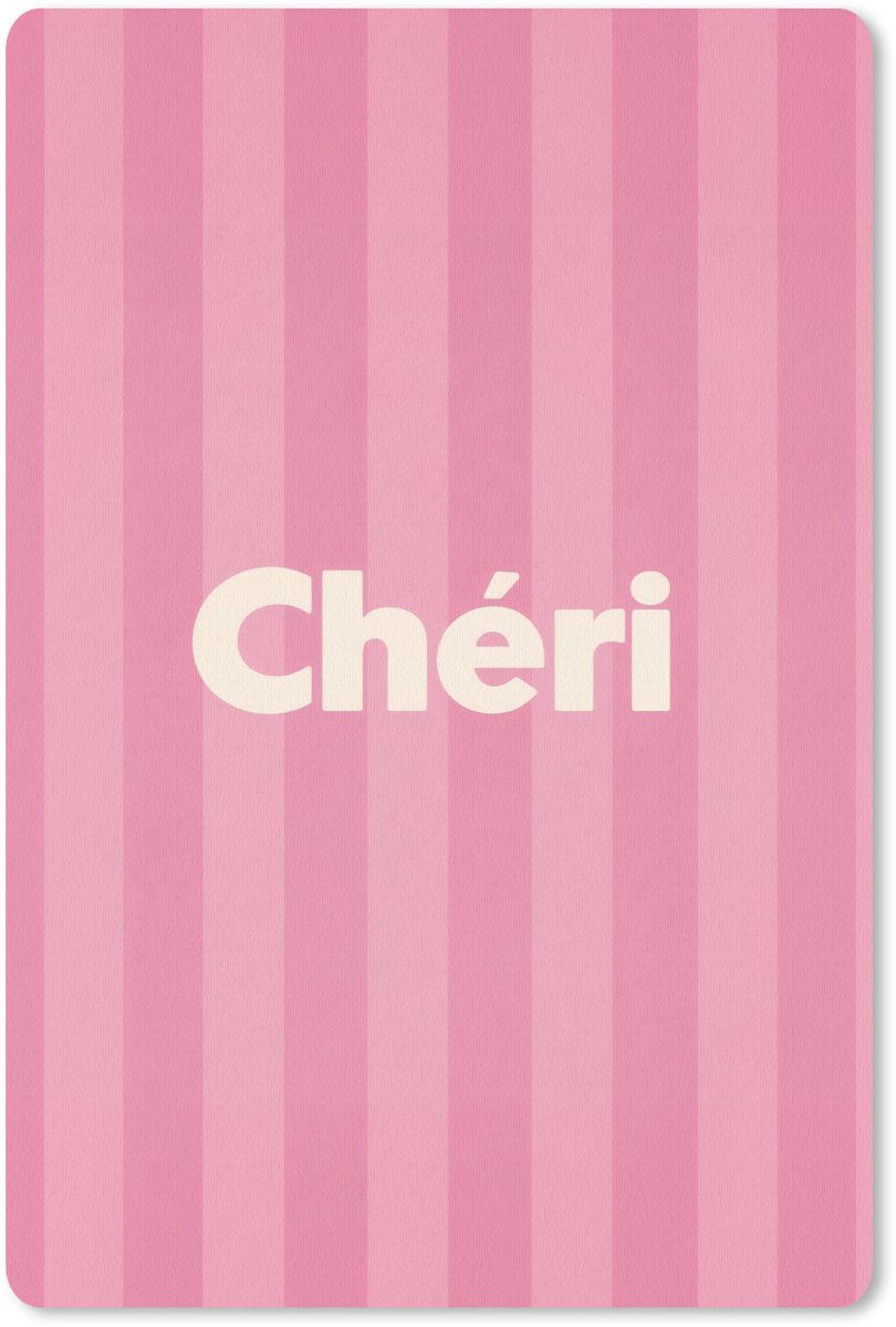 Muismat 18x27 cm - Mousepad Gestreept - Roze - Chéri - Muismatten