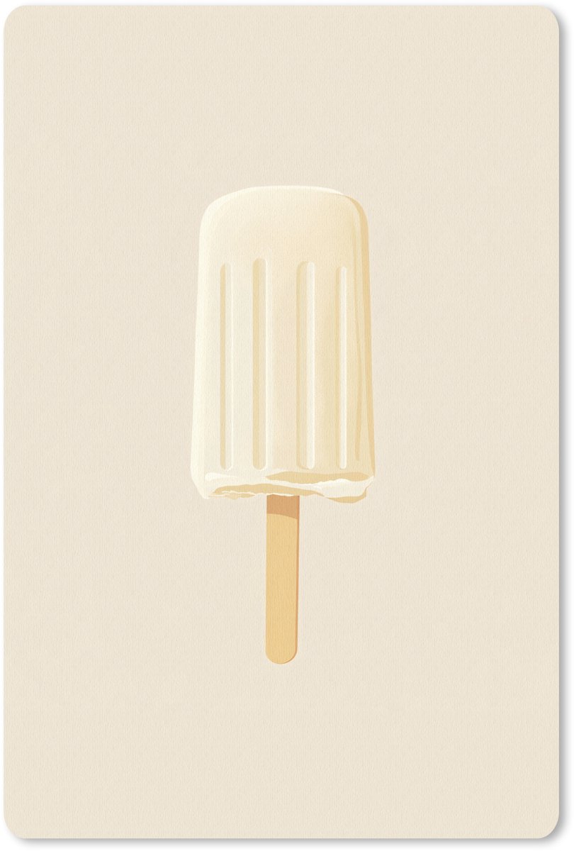 Muismat 18x27 cm - Mousepad Minimalistisch - Waterijsje - Stokje - Beige - Muismatten