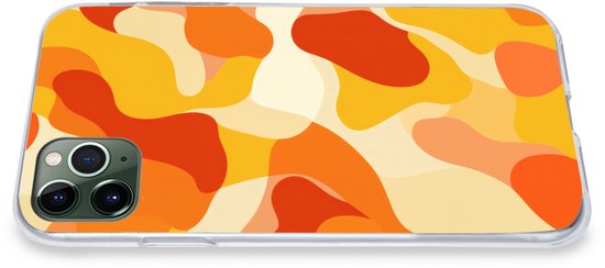 Telefoonhoesje Geschikt voor iPhone 11 Pro Max hoesje - Abstract - Vormen - Oranje - Siliconen Telefoonhoesje Telefoonhoesje