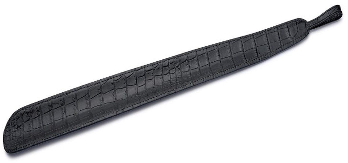 Leather Shoehorn S - black croco